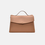 Beige leather shoulder bag and handbag
