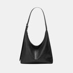 Black leather minimalist shoulder bag