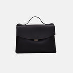 Black leather shoulder bag and handbag