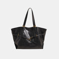 Black leather shoulder bag
