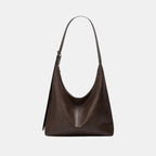 Brown leather minimalist shoulder bag