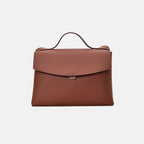 Red leather shoulder bag and handbag