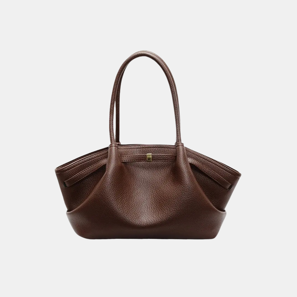 Brown leather handbag and shoulder bag