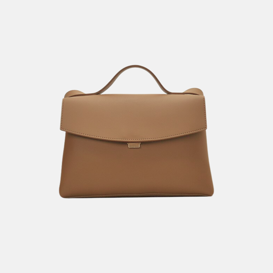 Light-brown leather shoulder bag and handbag