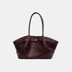 Red leather handbag and shoulder bag