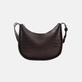 Brown crocodile-patterned woman leather crossbody bag